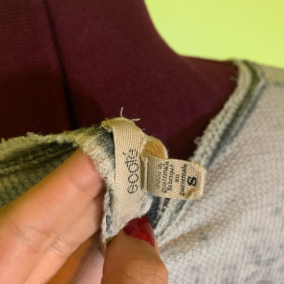 Ecoté Grey/White Waffle Knit Comfy Long Sleeve - Picture 6 of 8